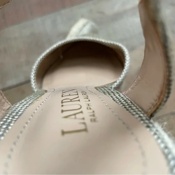 Lauren Ralph Lauren Buckle Tie Wedge Heel Espadrille Shoes Womens Size 7 - Picture 12 of 12